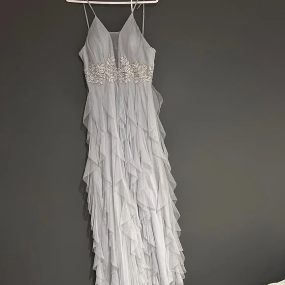 teeze me prom dresses Teeze Me Light Gray Prom Dress